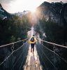 running man on bridge